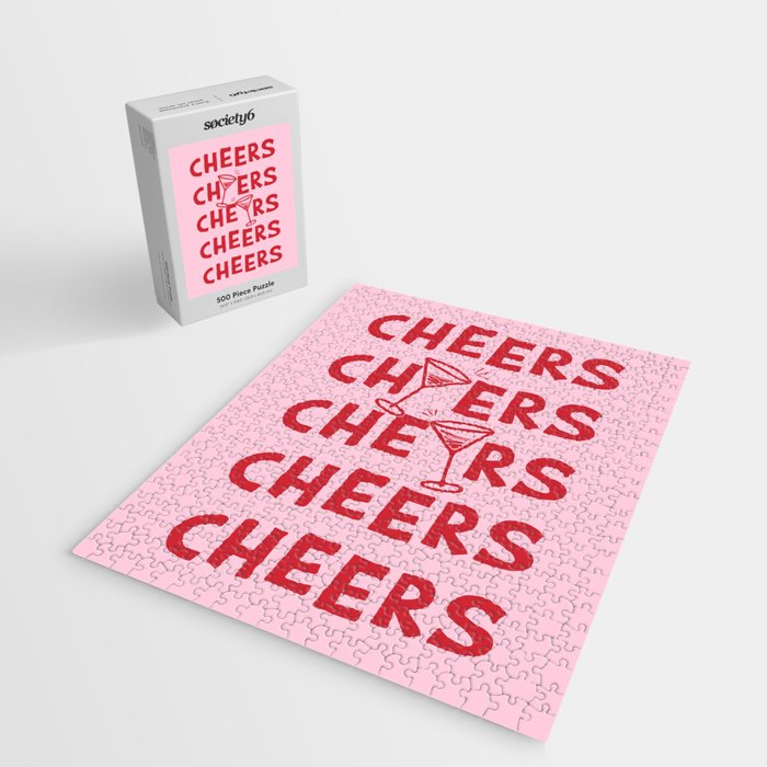 Cheers. Cocktails and Drinks in Pink and Red Jigsaw Puzzle Gallery Image 2