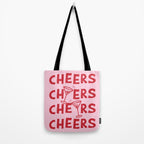 Cheers. Cocktails and Drinks in Pink and Red Tote Bag Gallery Image 2