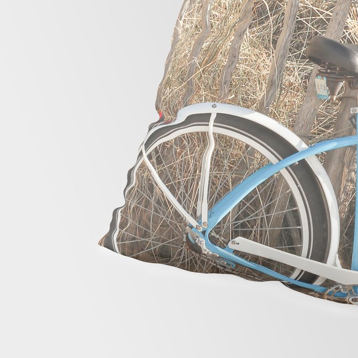 Blue Beach Bike In Holland Photo | Dutch Grass Dunes Summer Holiday Art Print | Europe Travel Photography Pillow Sham Gallery Image 4