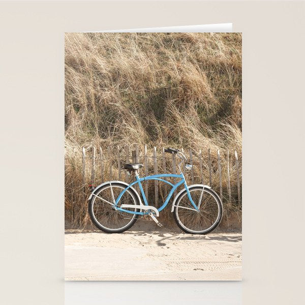 Blue Beach Bike In Holland Photo | Dutch Grass Dunes Summer Holiday Art Print | Europe Travel Photography Stationery Card Gallery Image 2