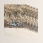 Blue Beach Bike In Holland Photo | Dutch Grass Dunes Summer Holiday Art Print | Europe Travel Photography Wrapping Paper Gallery Image 3