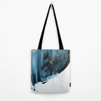 A Minimal Sapphire and Gold Abstract piece in blue white and gold by Alyssa Hamilton Art  Tote Bag Gallery Image 2