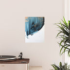 A Minimal Sapphire and Gold Abstract piece in blue white and gold by Alyssa Hamilton Art  Poster Gallery Image 2
