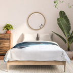 A Minimal Sapphire and Gold Abstract piece in blue white and gold by Alyssa Hamilton Art  Comforter Gallery Image 3