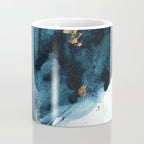 A Minimal Sapphire and Gold Abstract piece in blue white and gold by Alyssa Hamilton Art  Coffee Mug Gallery Image 4