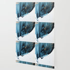 A Minimal Sapphire and Gold Abstract piece in blue white and gold by Alyssa Hamilton Art  Wallpaper Gallery Image 2