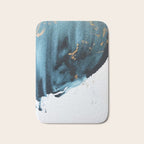 A Minimal Sapphire and Gold Abstract piece in blue white and gold by Alyssa Hamilton Art  Bath Mat Gallery Image 1
