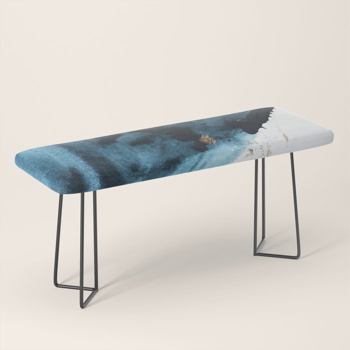 A Minimal Sapphire and Gold Abstract piece in blue white and gold by Alyssa Hamilton Art  Bench Gallery Image 1