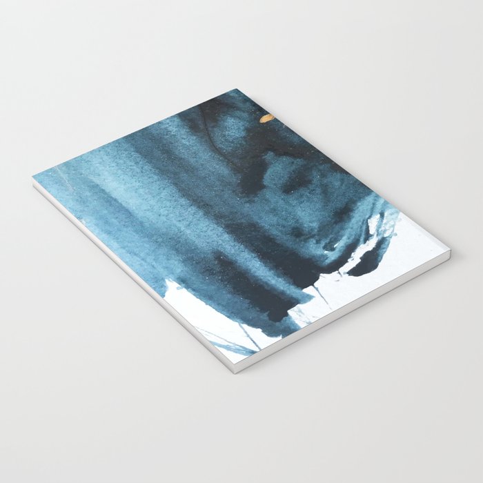 A Minimal Sapphire and Gold Abstract piece in blue white and gold by Alyssa Hamilton Art  Notebook Gallery Image 3