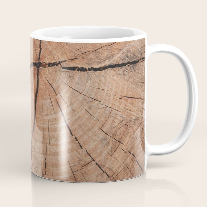 Tree Rings Rustic Cabin Lodge Raw Wood Coffee Mug Gallery Image 1