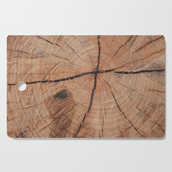 Tree Rings Rustic Cabin Lodge Raw Wood Cutting Board Gallery Image 1