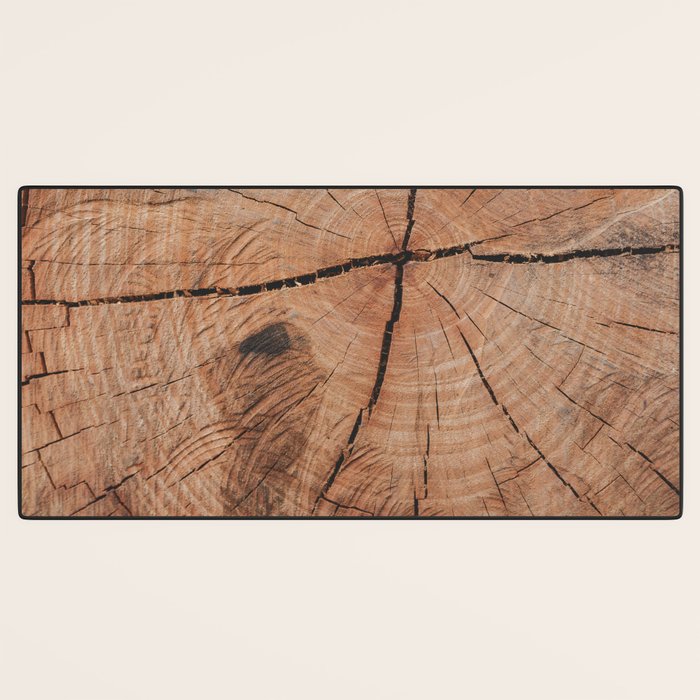 Tree Rings Rustic Cabin Lodge Raw Wood Desk Mat Gallery Image 3