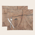Tree Rings Rustic Cabin Lodge Raw Wood Placemat Gallery Image 1