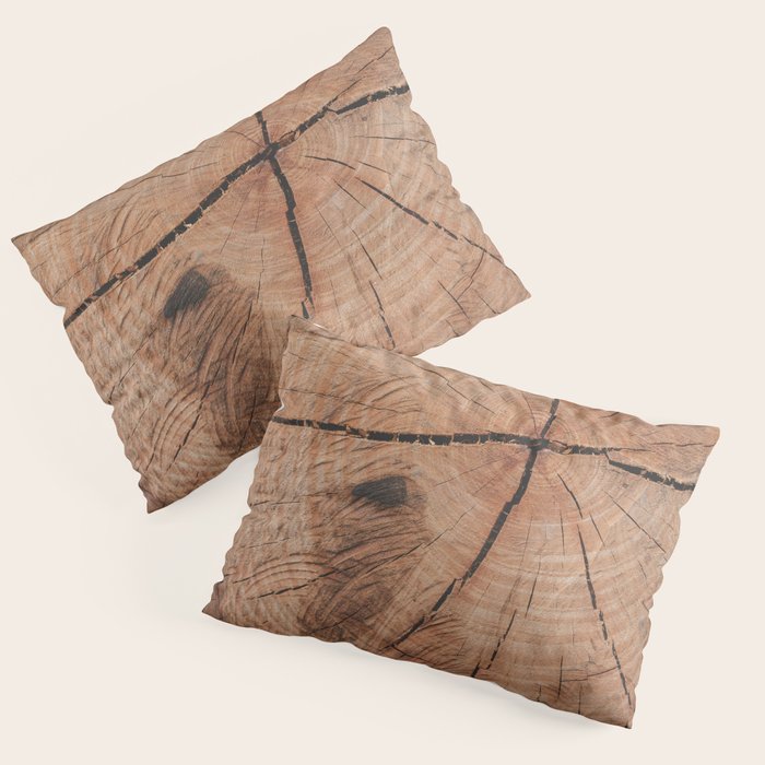 Tree Rings Rustic Cabin Lodge Raw Wood Pillow Sham Gallery Image 3