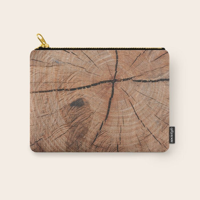 Tree Rings Rustic Cabin Lodge Raw Wood Carry All Pouch Gallery Image 1
