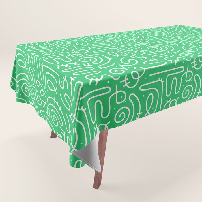 Colorful abstract fun line doodle art pattern Tablecloth Gallery Image 1