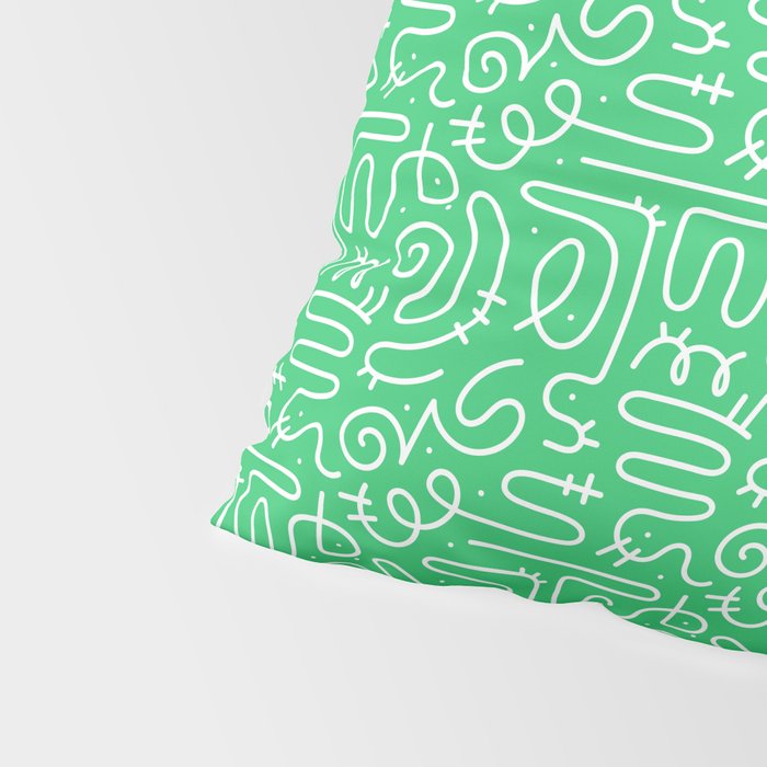Colorful abstract fun line doodle art pattern Pillow Sham Gallery Image 4