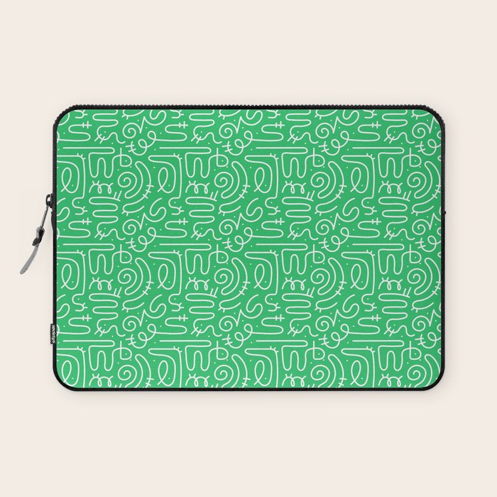 Colorful abstract fun line doodle art pattern Laptop Sleeve Gallery Image 1