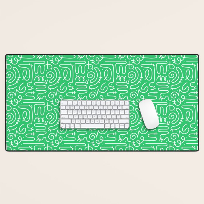 Colorful abstract fun line doodle art pattern Desk Mat Gallery Image 1