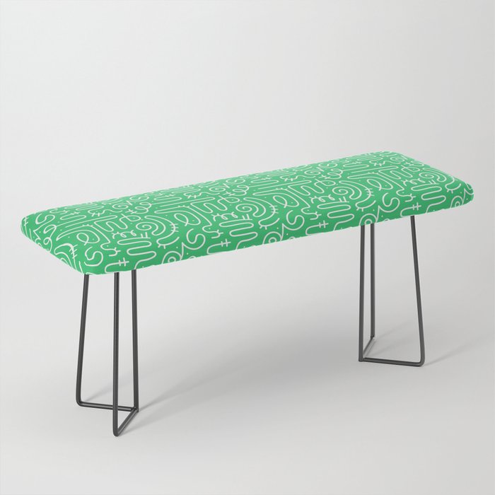 Colorful abstract fun line doodle art pattern Bench Gallery Image 1