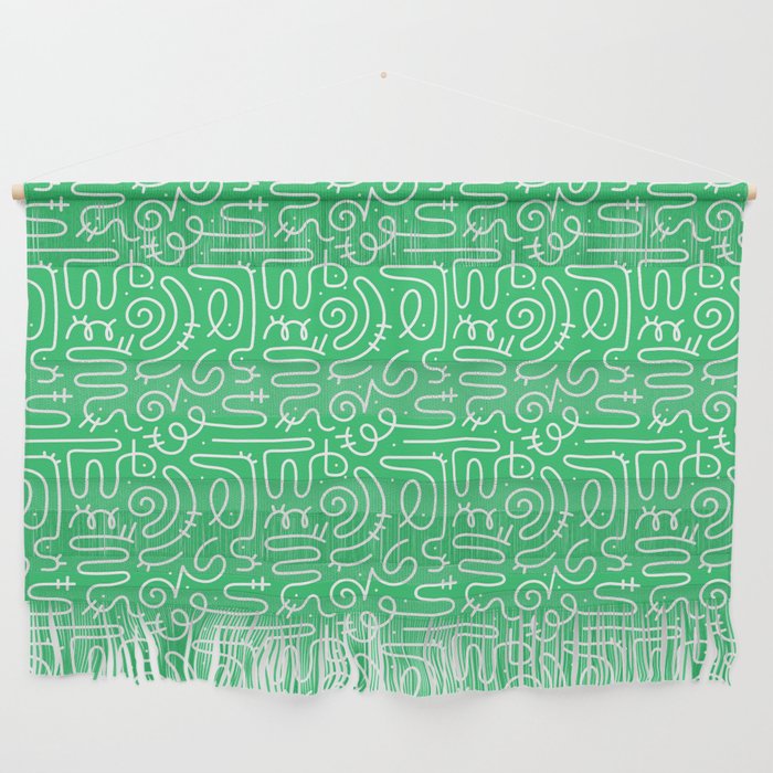 Colorful abstract fun line doodle art pattern Wall Hanging Gallery Image 1