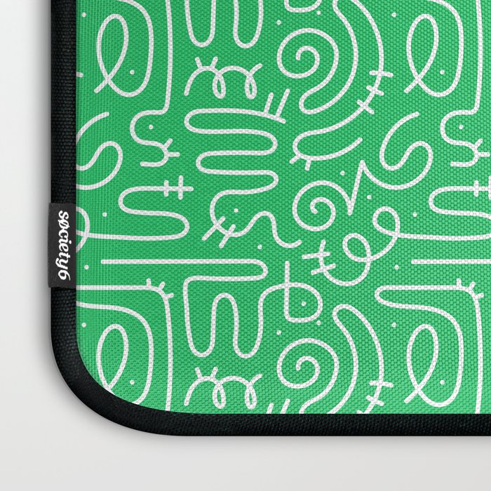 Colorful abstract fun line doodle art pattern Laptop Sleeve Gallery Image 3