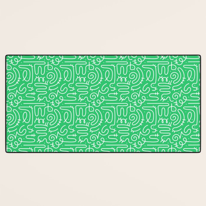 Colorful abstract fun line doodle art pattern Desk Mat Gallery Image 3