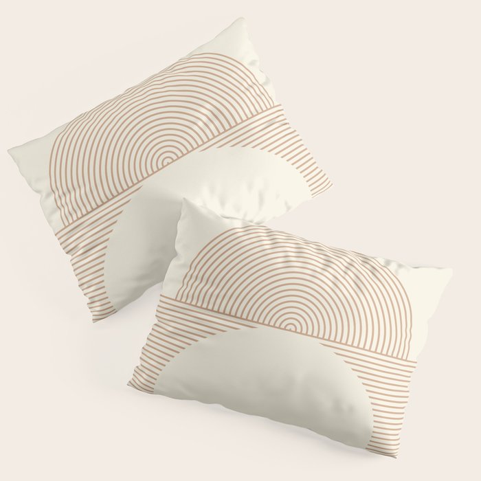 Geometric lines in Shades of Coffee and Latte 4 (Sunrise and Sunset) Pillow Sham Gallery Image 3