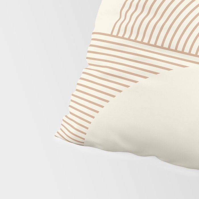Geometric lines in Shades of Coffee and Latte 4 (Sunrise and Sunset) Pillow Sham Gallery Image 4