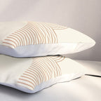 Geometric lines in Shades of Coffee and Latte 4 (Sunrise and Sunset) Pillow Sham Gallery Image 3