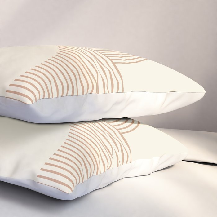 Geometric lines in Shades of Coffee and Latte 4 (Sunrise and Sunset) Pillow Sham Gallery Image 3