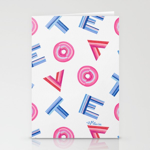 Cast Your Vote | Hand-Lettered Pattern in White Stationery Card Gallery Image 2