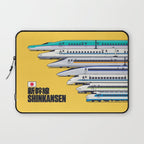 Shinkansen Bullet Train Evolution - Yellow Laptop Sleeve Gallery Image 1