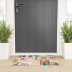 Retro Meditarranean coloful houses seascape Welcome Mat Gallery Image 3