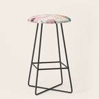Retro Meditarranean coloful houses seascape Stool Gallery Image 1