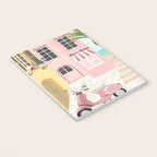 Retro Meditarranean coloful houses seascape Notebook Gallery Image 3