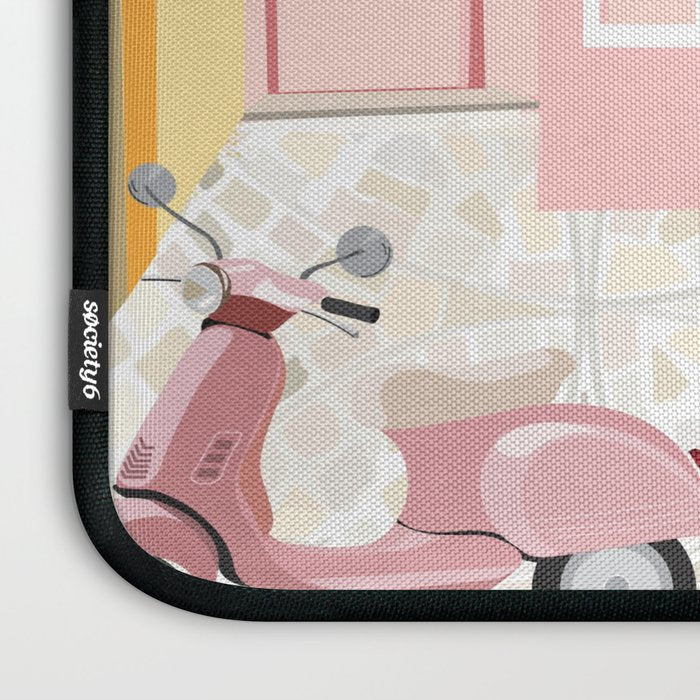 Retro Meditarranean coloful houses seascape Laptop Sleeve Gallery Image 3