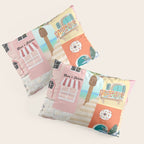 Retro Meditarranean coloful houses seascape Pillow Sham Gallery Image 3