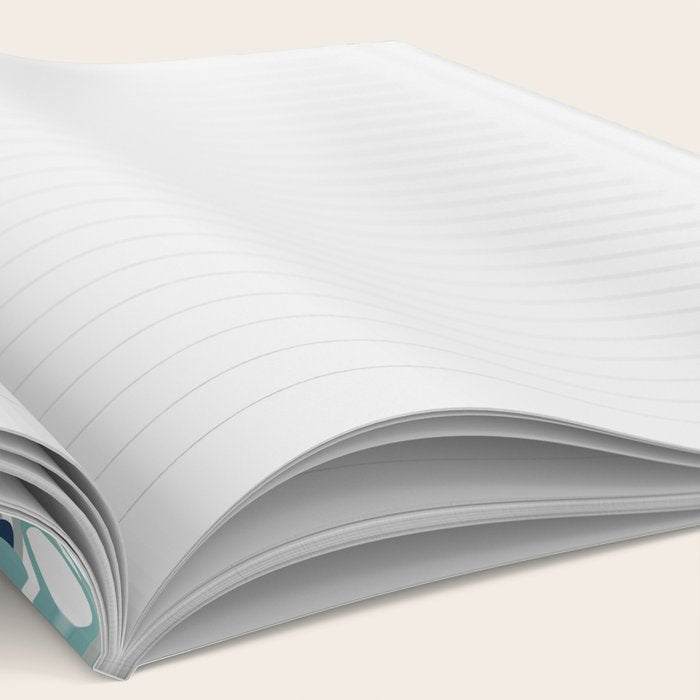 Festive, Floral Prints and Stripes, Teal and Blue Notebook Gallery Image 2