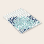 Festive, Floral Prints and Stripes, Teal and Blue Notebook Gallery Image 3
