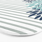 Festive, Floral Prints and Stripes, Teal and Blue Bath Mat Gallery Image 3