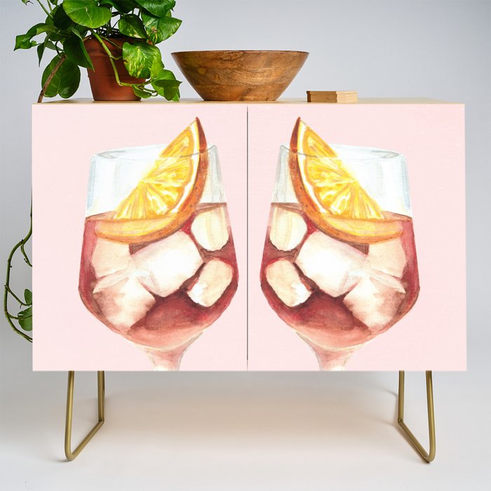 Aperol Spritz: Retro Classic Cocktail 01 Credenza Gallery Image 1