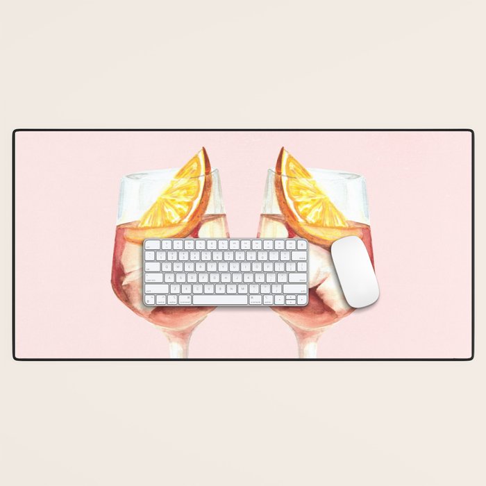 Aperol Spritz: Retro Classic Cocktail 01 Desk Mat Gallery Image 1