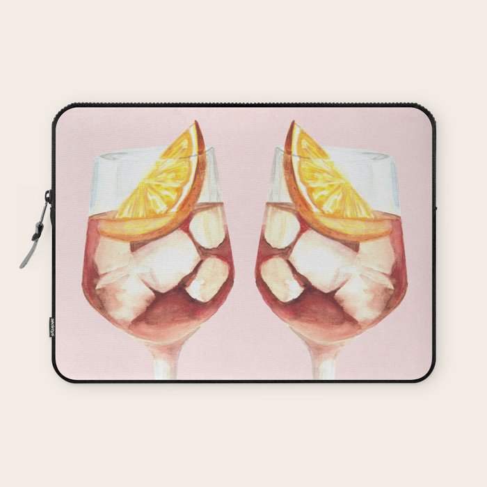 Aperol Spritz: Retro Classic Cocktail 01 Laptop Sleeve Gallery Image 1