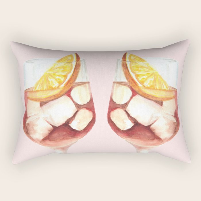 Aperol Spritz: Retro Classic Cocktail 01 Rectangular Pillow Gallery Image 2