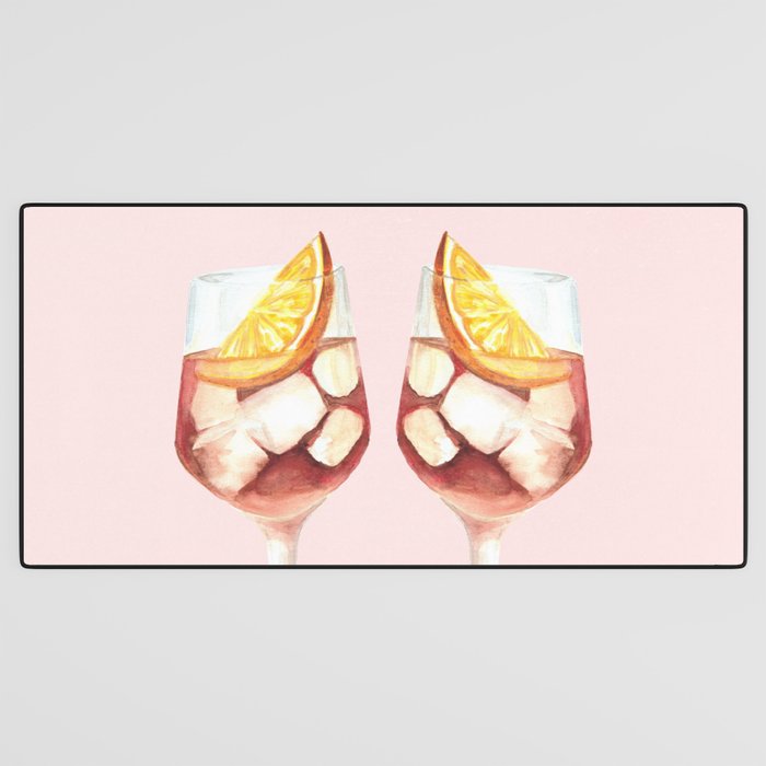 Aperol Spritz: Retro Classic Cocktail 01 Desk Mat Gallery Image 3