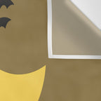 Cute Halloween Black Cat with Pumpkins and Bats Wall Tapestry Gallery Image 3