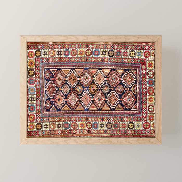 Shirvan East Caucasian Antique Rug Print Mini Art Print Gallery Image 1
