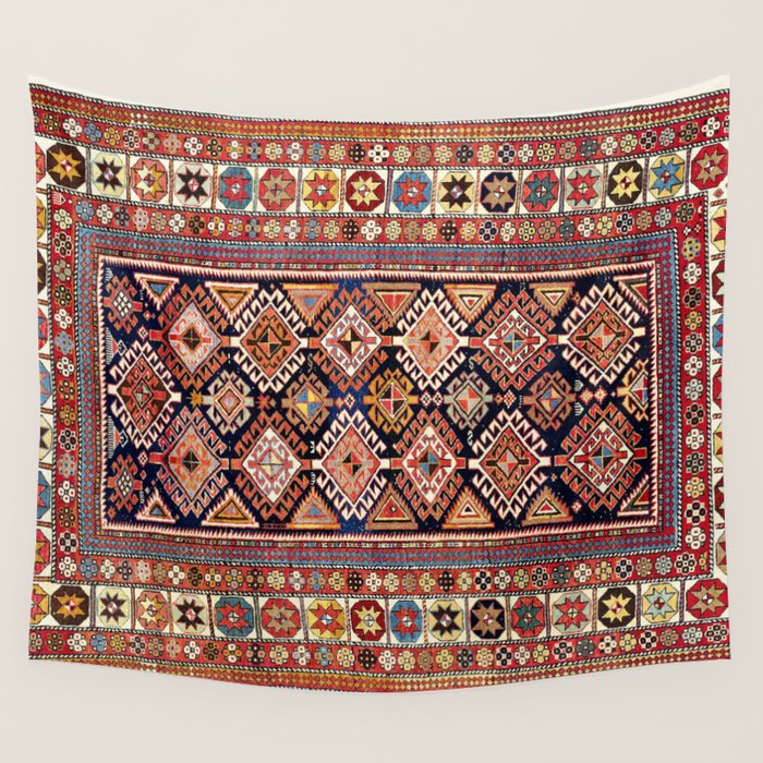 Shirvan East Caucasian Antique Rug Print Wall Tapestry Gallery Image 1