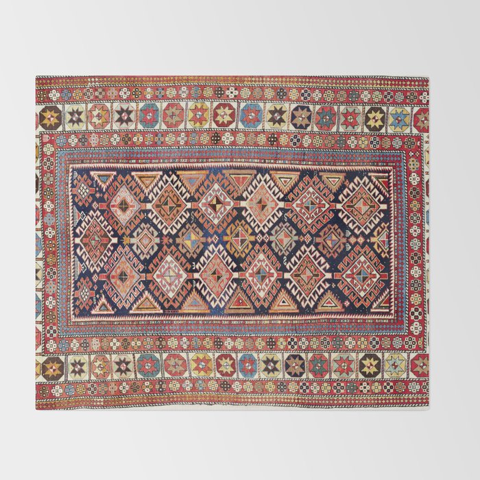Shirvan East Caucasian Antique Rug Print Throw Blanket Gallery Image 2